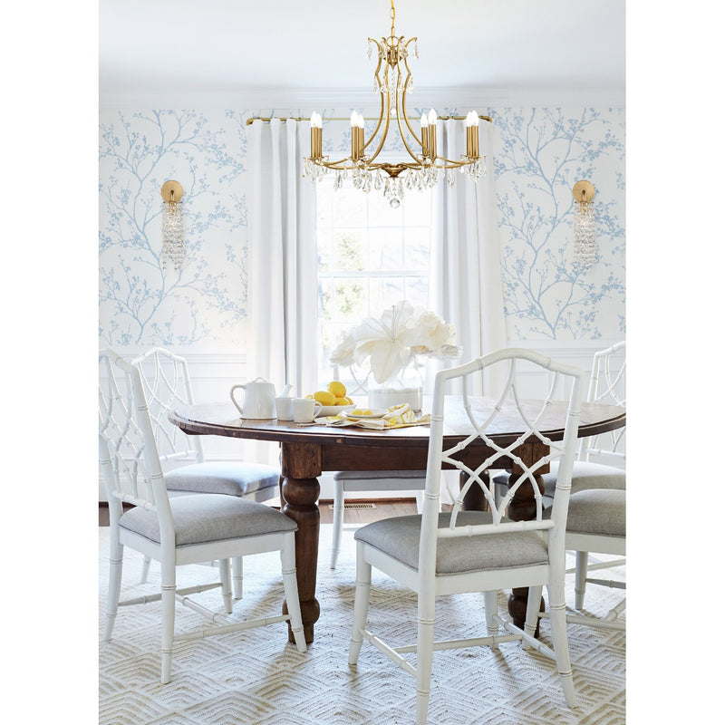 Gabrielle 1 Light 4.75" Sconce in Antique Gold in a room setting