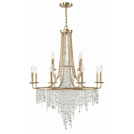 Gabrielle 12 Light 30" Chandelier in Antique Gold