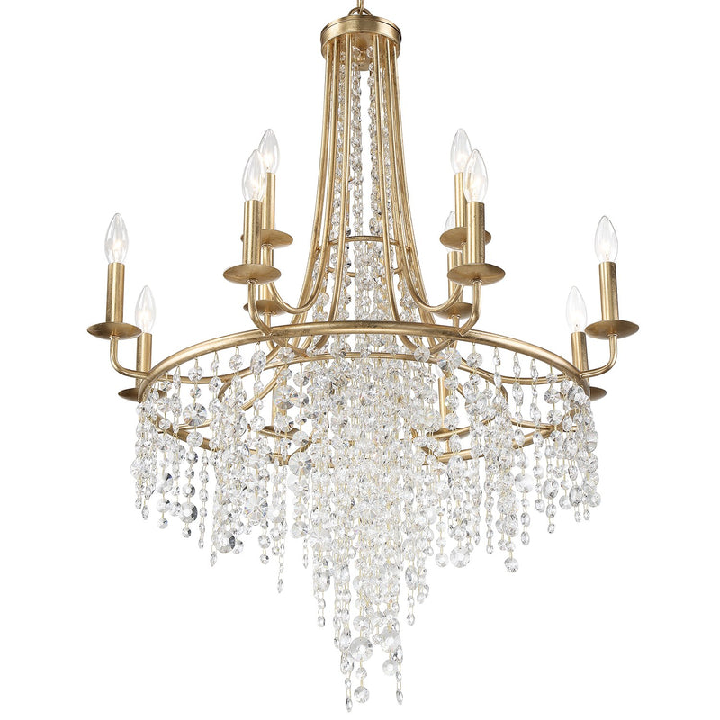 Gabrielle 12 Light 30" Chandelier in Antique Gold