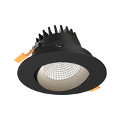 Revolve 4" Round Color Select Plus Regressed Gimbal Downlight in Black