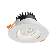 Revolve 4" Round Color Select Plus Regressed Gimbal Downlight in White