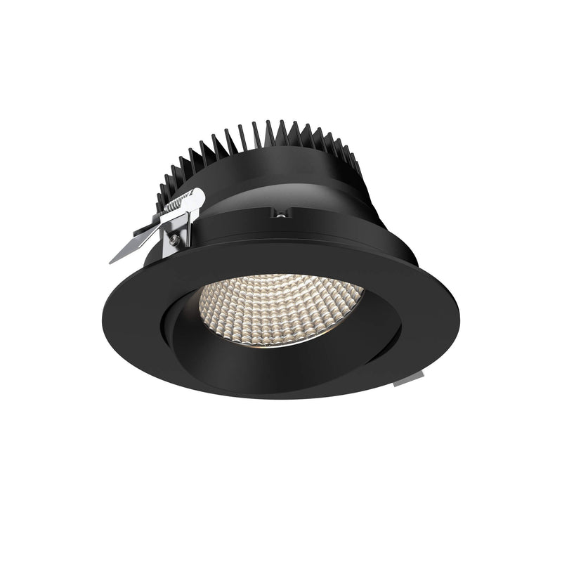 Revolve 6" Round Color Select Regressed Gimbal Downlight in Black