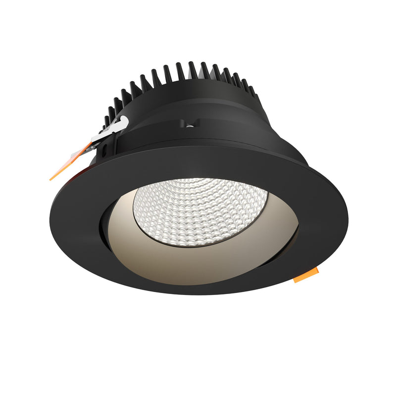 Revolve 6" Round Color Select Plus Regressed Gimbal Downlight in Black