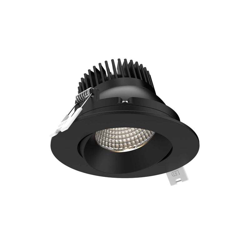 Revolve 3.5" Round Color Select Regressed Gimbal Downlight in Black