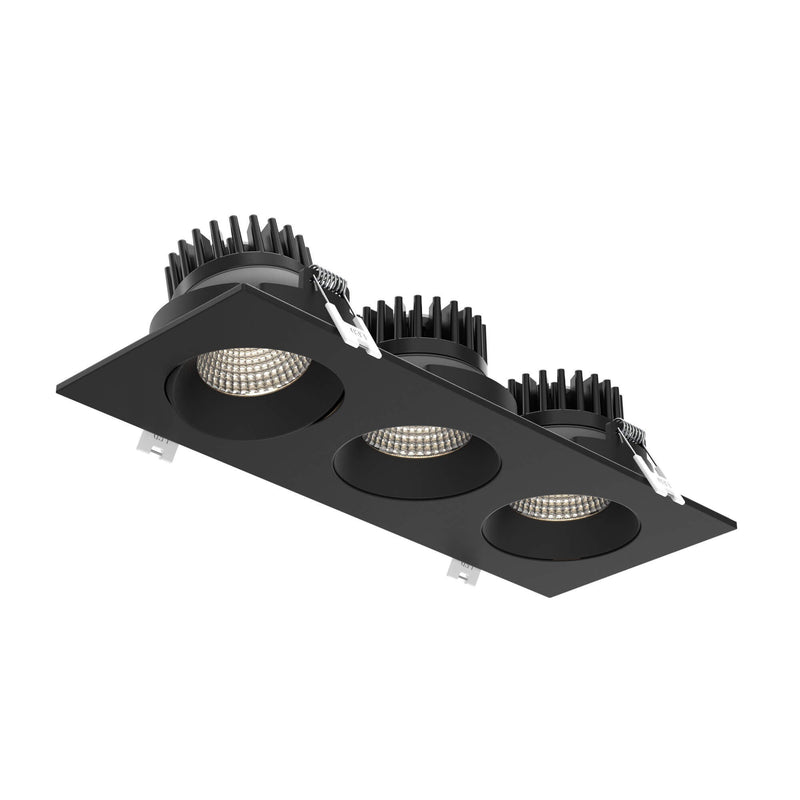 Revolve 3.5" Triple Color Select Regressed Gimbal Downlight in Black