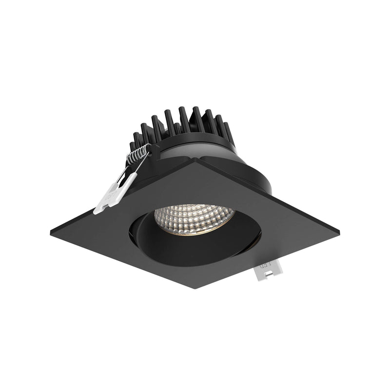 Revolve 3.5" Square Color Select Regressed Gimbal Downlight in Black
