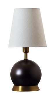 Geo 12" Ball Mini Accent Table Lamp in Mahogany Bronze with Weathered Brass Accents
