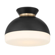 Gidget 1 Light 10.25" Flush Mount in Matte Black + Vibrant Gold