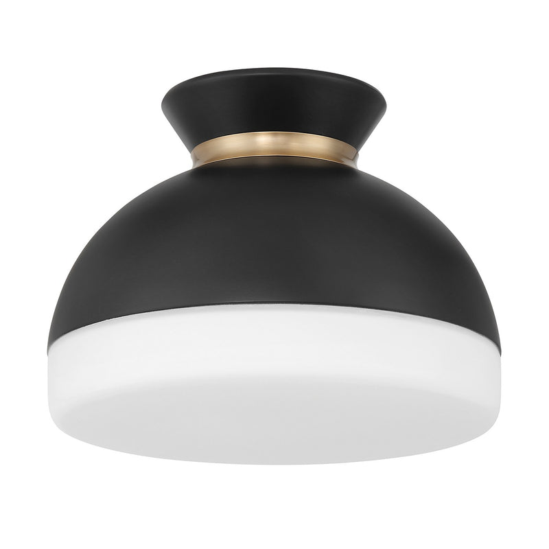 Gidget 1 Light 10.25" Flush Mount in Matte Black + Vibrant Gold