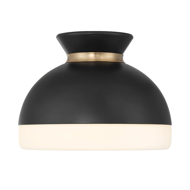 Gidget 1 Light 10.25" Flush Mount in Matte Black + Vibrant Gold