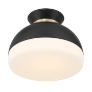 Gidget 1 Light 10.25" Flush Mount in Matte Black + Vibrant Gold