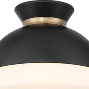 Gidget 1 Light 10.25" Flush Mount in Matte Black + Vibrant Gold