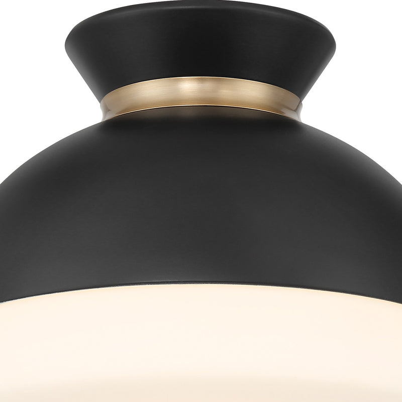 Gidget 1 Light 10.25" Flush Mount in Matte Black + Vibrant Gold