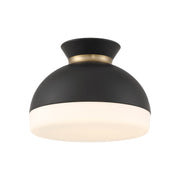 Gidget 2 Light 15" Flush Mount in Matte Black + Vibrant Gold