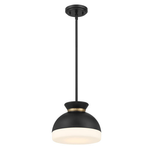 Gidget 1 Light 10.25" Pendant in Matte Black + Vibrant Gold