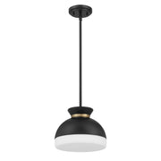 Gidget 1 Light 10.25" Pendant in Matte Black + Vibrant Gold