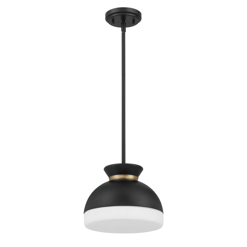 Gidget 1 Light 10.25" Pendant in Matte Black + Vibrant Gold