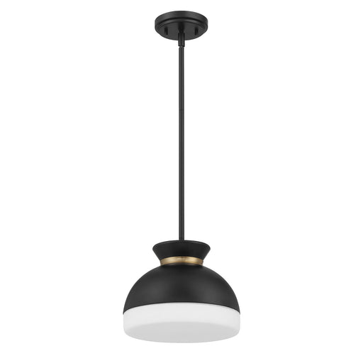 Gidget 1 Light 10.25" Pendant in Matte Black + Vibrant Gold