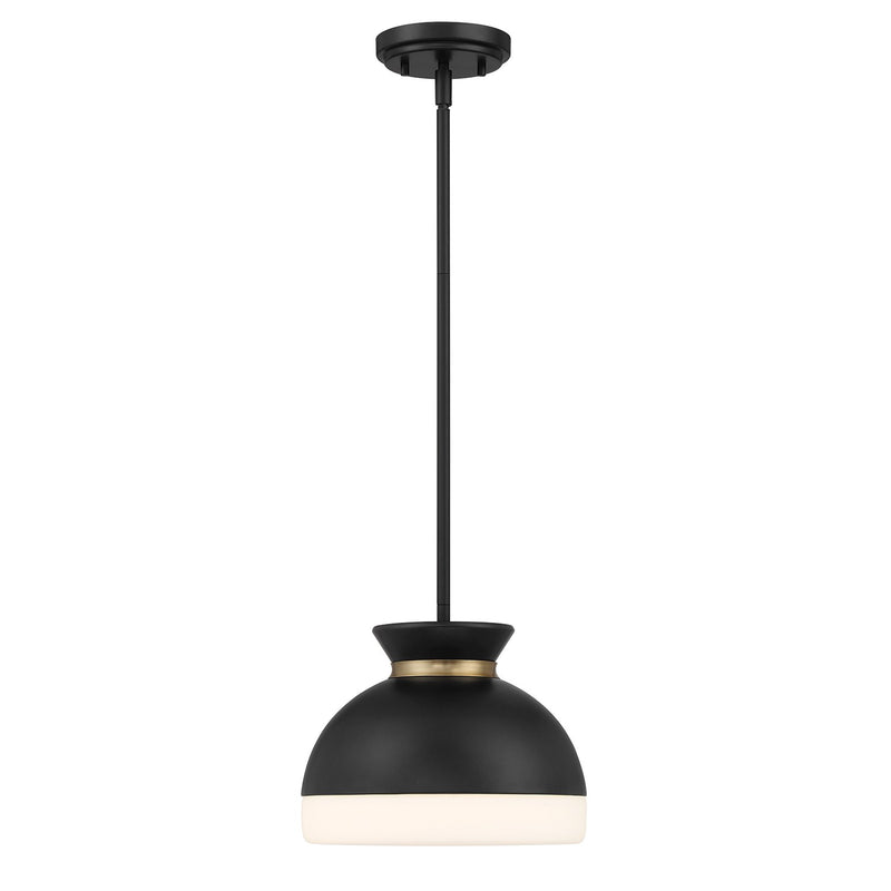 Gidget 1 Light 10.25" Pendant in Matte Black + Vibrant Gold