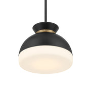 Gidget 1 Light 10.25" Pendant in Matte Black + Vibrant Gold