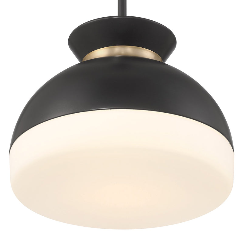 Gidget 2 Light 15" Pendant in Matte Black + Vibrant Gold