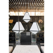Glacier 3 Light 14" Outdoor Pendant in Black Charcoal in a room setting