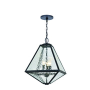 Glacier 3 Light 14" Outdoor Pendant in Black Charcoal