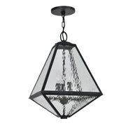Glacier 3 Light 14" Outdoor Pendant in Black Charcoal