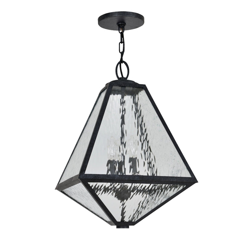 Glacier 3 Light 14" Outdoor Pendant in Black Charcoal