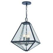 Glacier 3 Light 14" Outdoor Pendant in Black Charcoal
