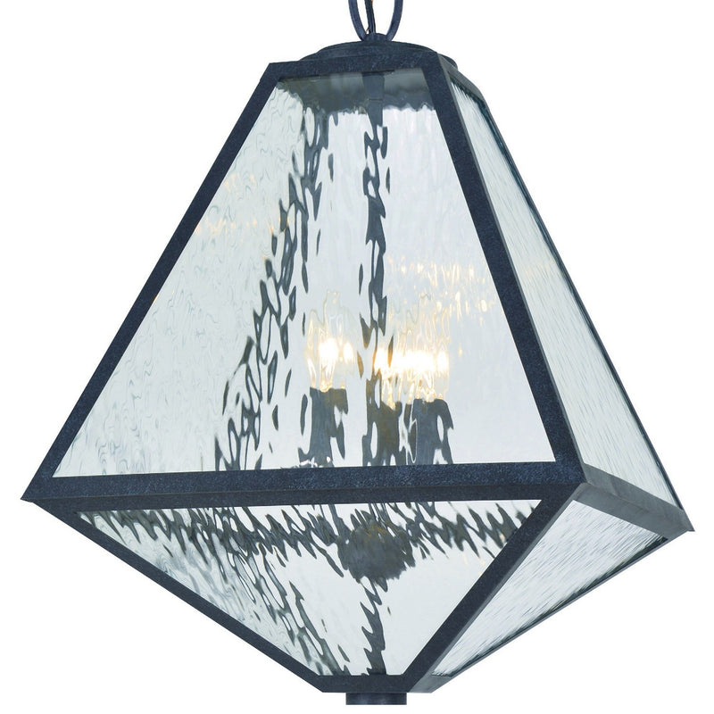 Glacier 3 Light 14" Outdoor Pendant in Black Charcoal