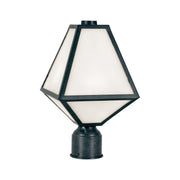 Glacier 1 Light 8" Outdoor Post in Black Charcoal