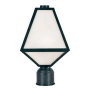 Glacier 1 Light 8" Outdoor Post in Black Charcoal
