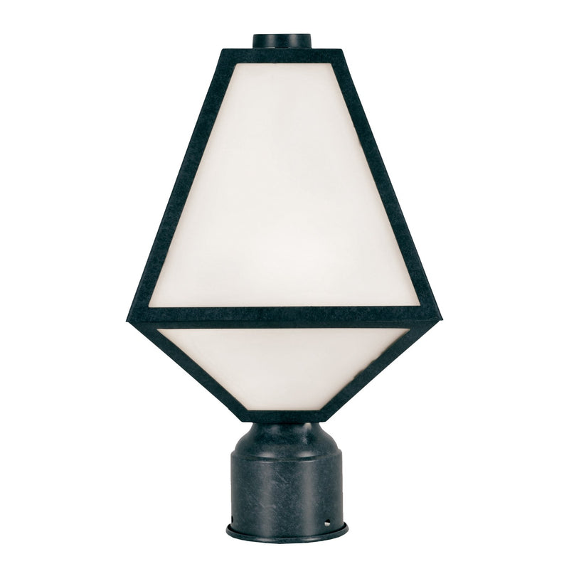 Glacier 1 Light 8" Outdoor Post in Black Charcoal