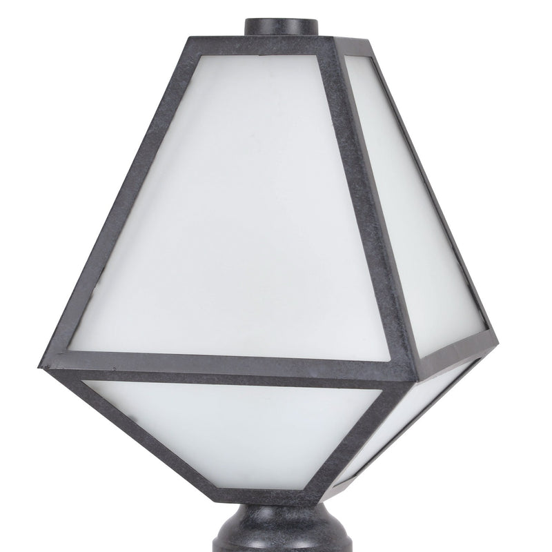 Glacier 1 Light 8" Outdoor Post in Black Charcoal