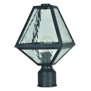 Glacier 1 Light 8" Outdoor Post in Black Charcoal
