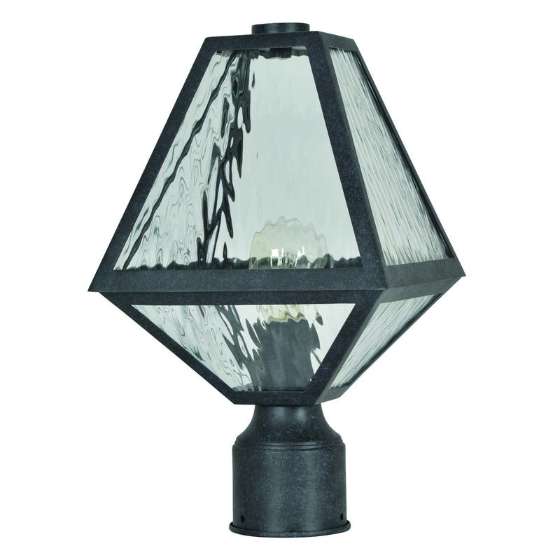 Glacier 1 Light 8" Outdoor Post in Black Charcoal