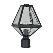 Glacier 1 Light 8" Outdoor Post in Black Charcoal