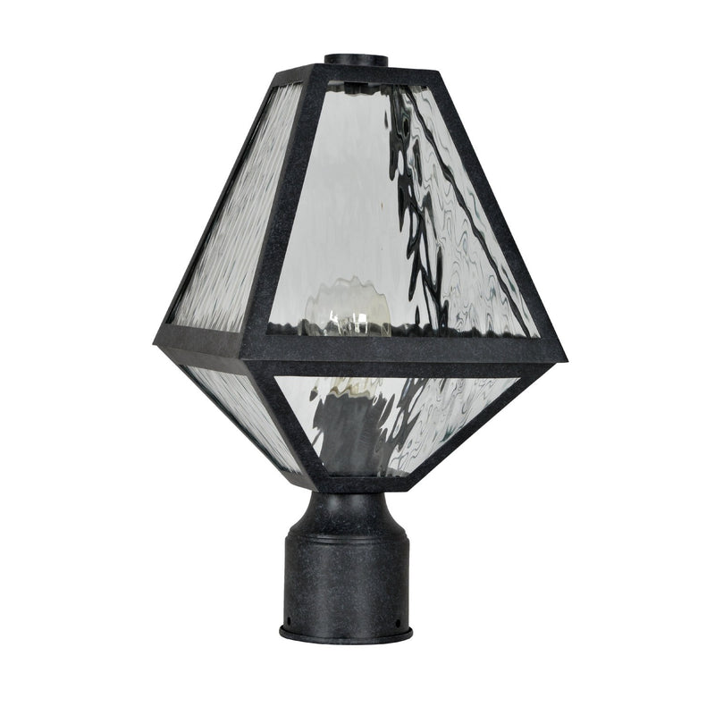 Glacier 1 Light 8" Outdoor Post in Black Charcoal