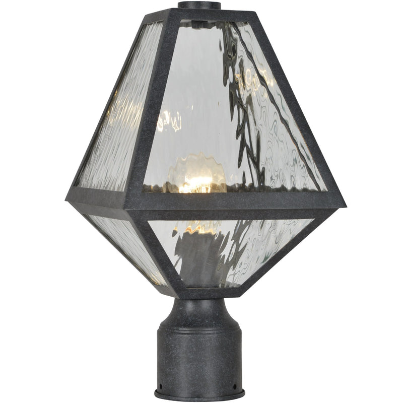 Glacier 1 Light 8" Outdoor Post in Black Charcoal