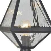 Glacier 1 Light 8" Outdoor Post in Black Charcoal