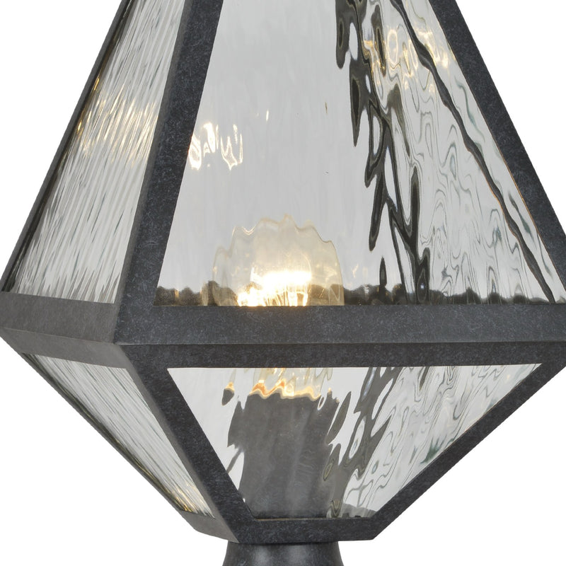 Glacier 1 Light 8" Outdoor Post in Black Charcoal