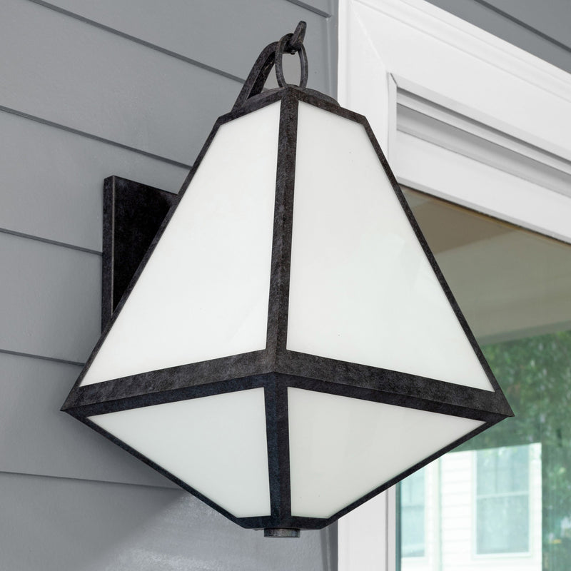 Glacier 2 Light 11" Outdoor Sconce in Black Charcoal in a room setting