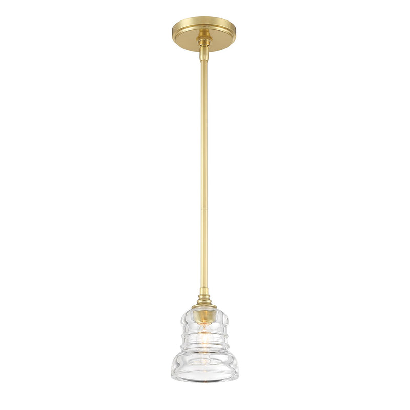 Gregory 1 Light 5" Pendant in Aged Brass