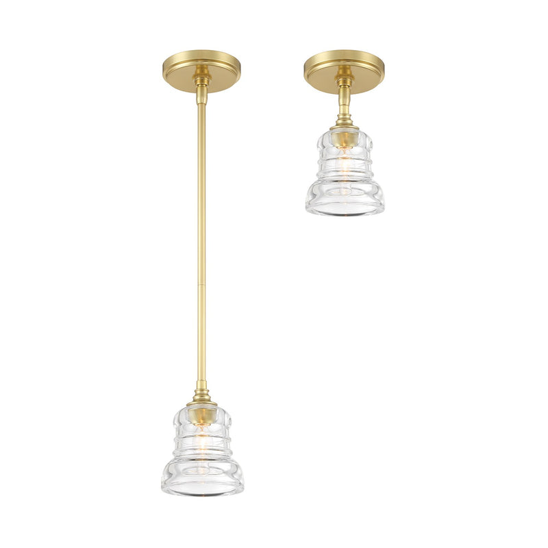 Gregory 1 Light 5" Pendant in Aged Brass
