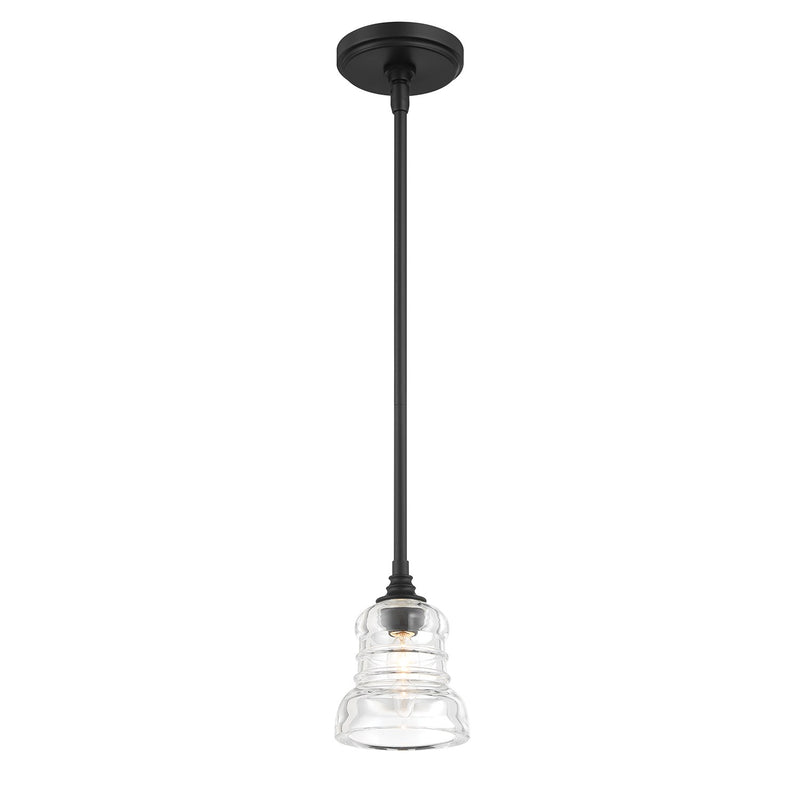Gregory 1 Light 5" Pendant in Matte Black
