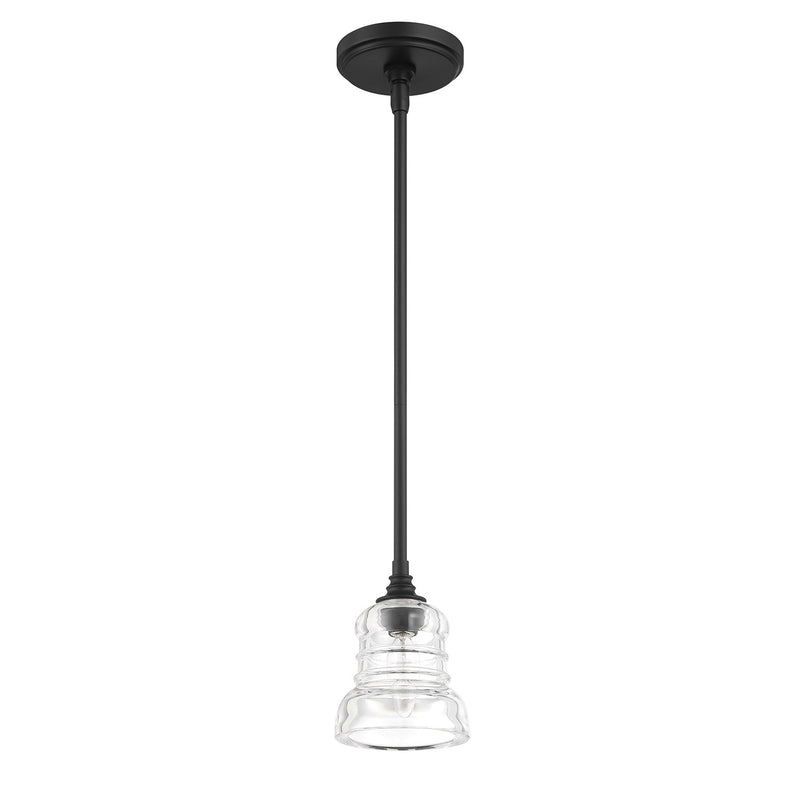 Gregory 1 Light 5" Pendant in Matte Black