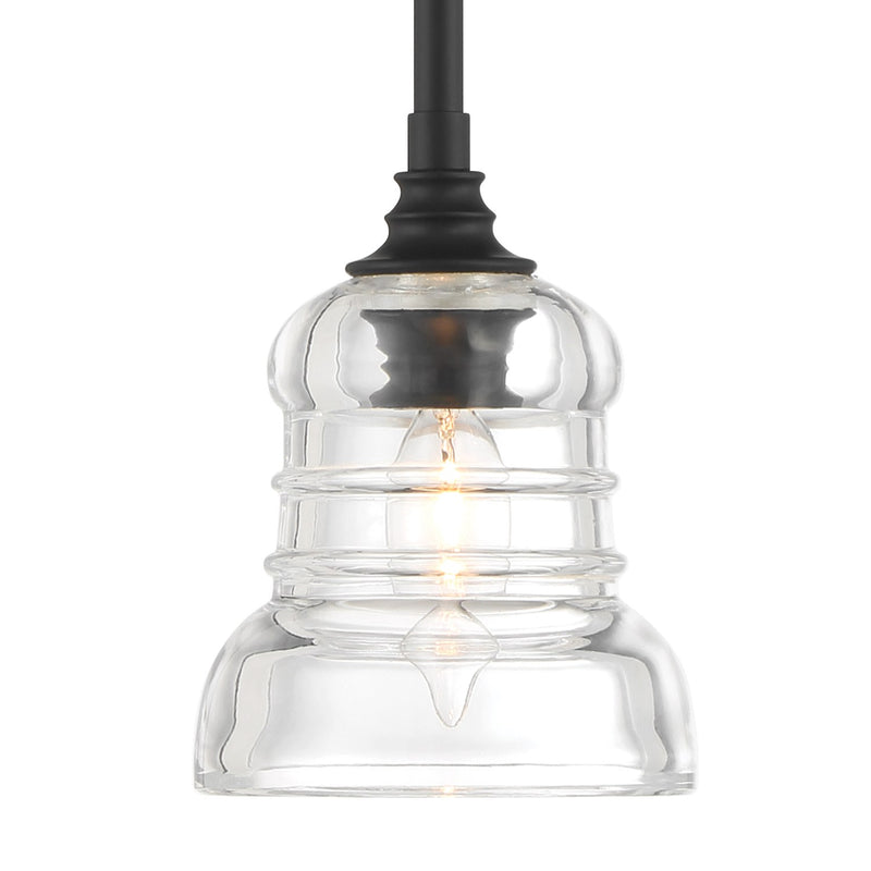 Gregory 1 Light 5" Pendant in Matte Black
