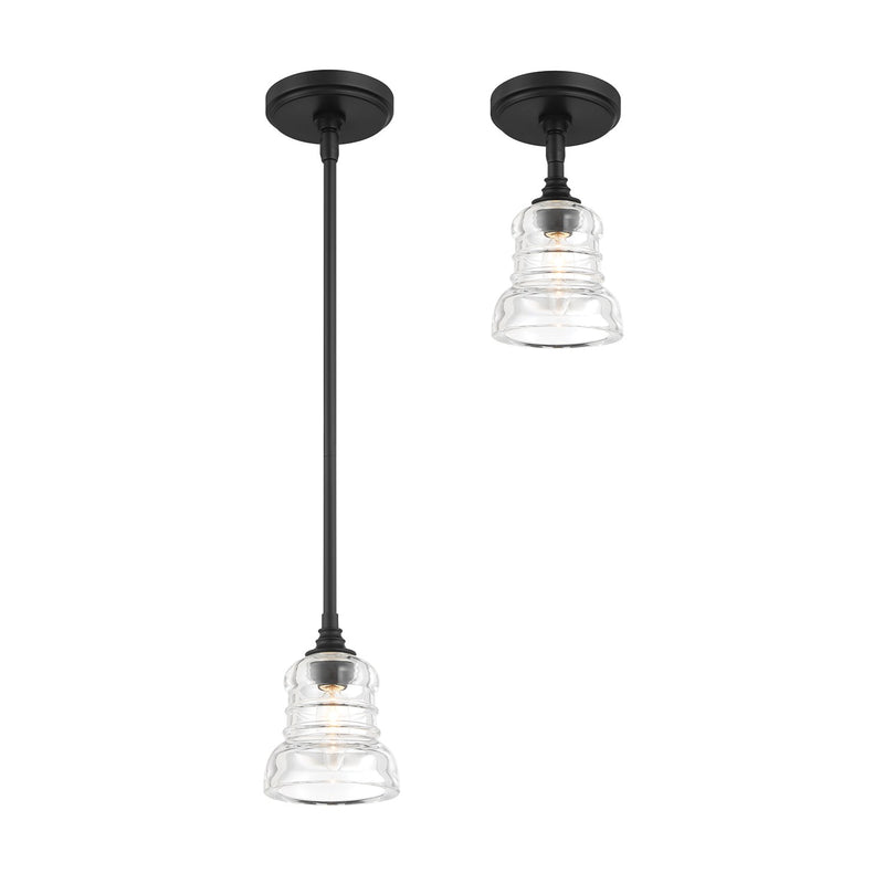 Gregory 1 Light 5" Pendant in Matte Black