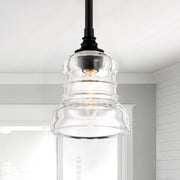 Gregory 1 Light 5" Pendant in Matte Black in a room setting